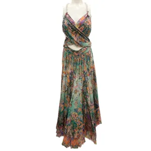 Etro Multi Embellished Printed Silk Gown