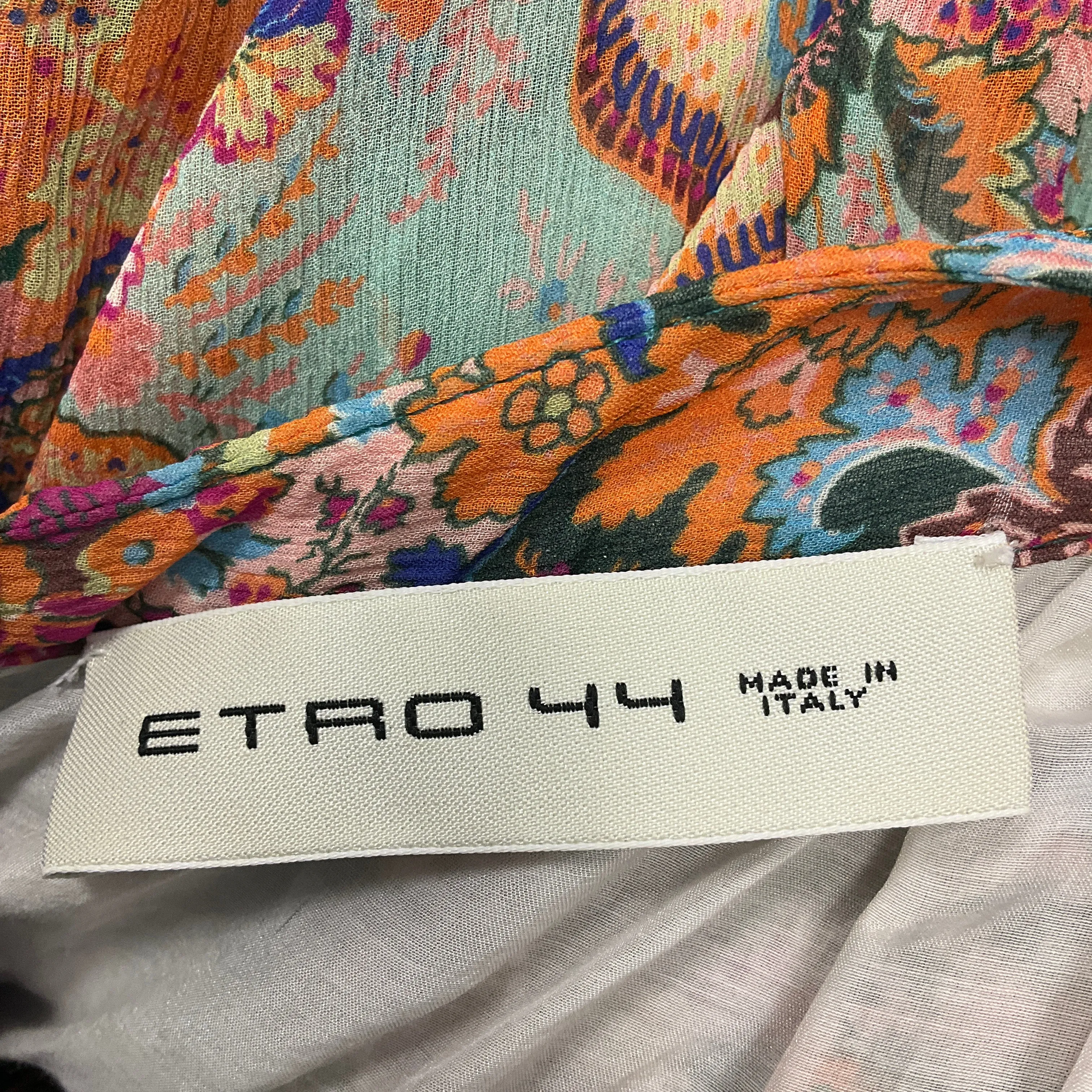 Etro Multi Embellished Printed Silk Gown
