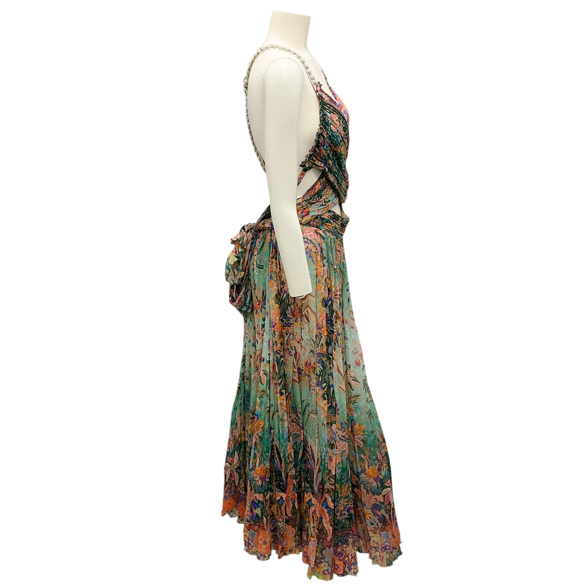 Etro Multi Embellished Printed Silk Gown