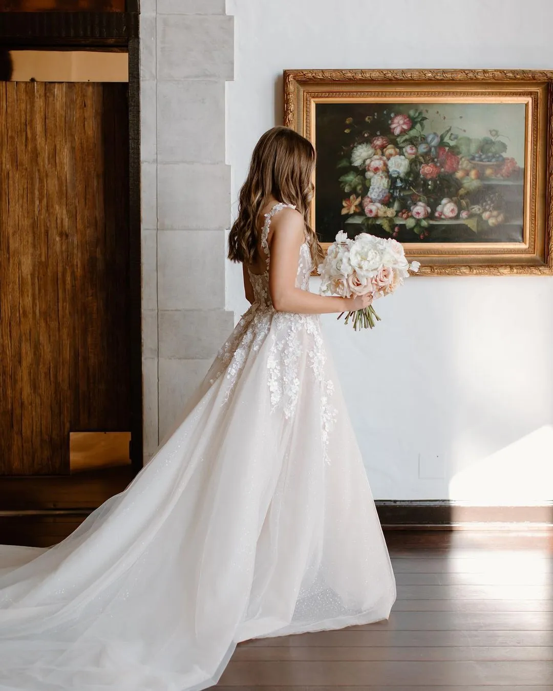 Fairy A Line Sweetheart Tulle Wedding Dresses with Appliques
