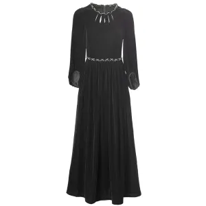Fallon  Sleeve Chain Vintage Party Velvet Dress