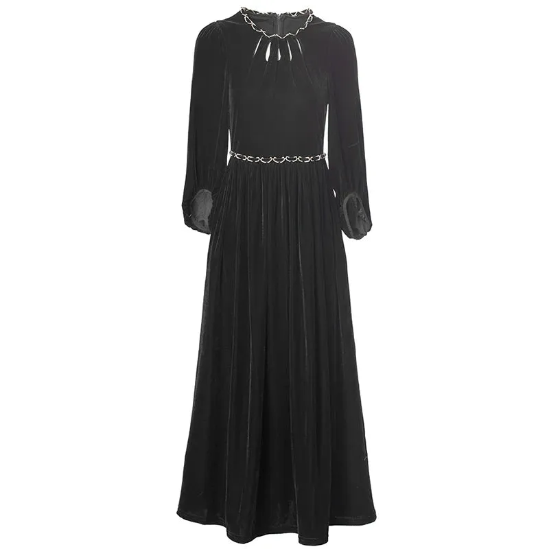 Fallon  Sleeve Chain Vintage Party Velvet Dress