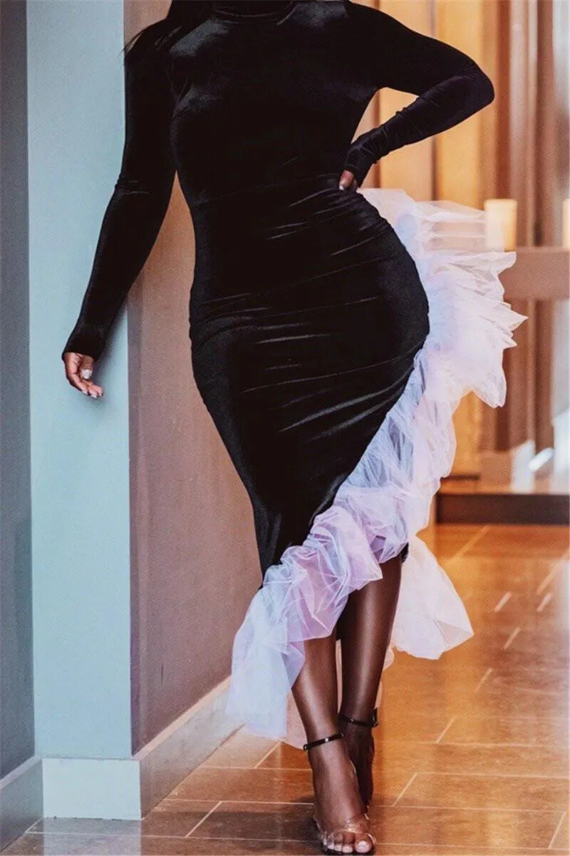 Fancy to meet me, side ruffle dress