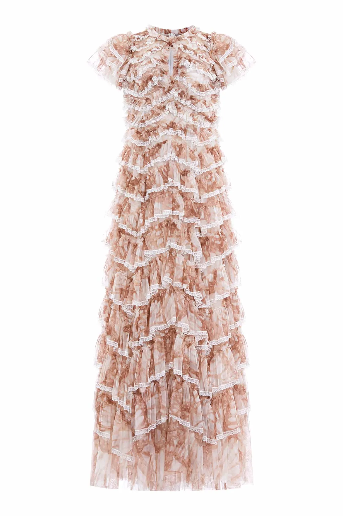 Flutter Ruffle Lace Gown