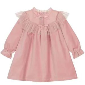 Girls Pink Velvet Dress