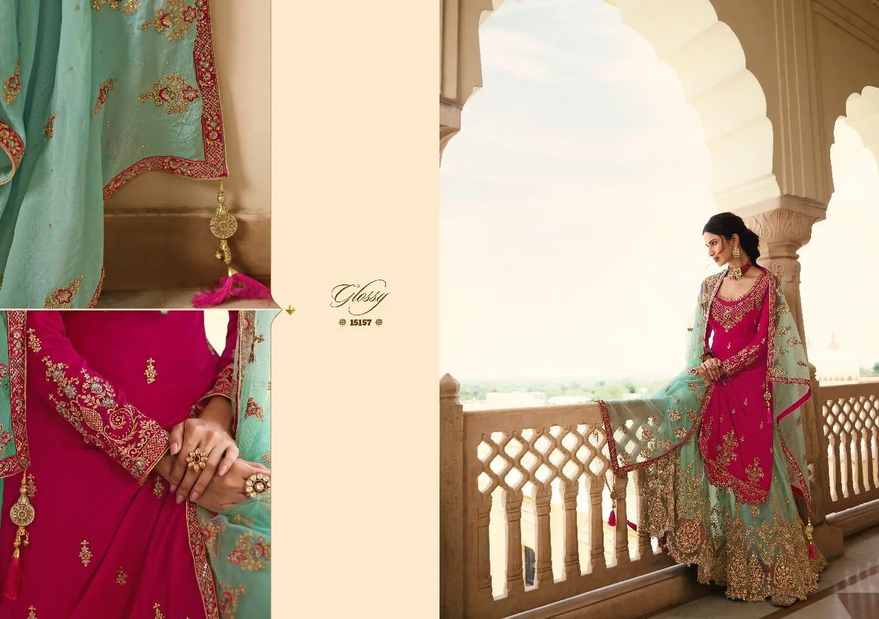 Glossy Rubaab Traditional Lehenga | Rubaab 15157