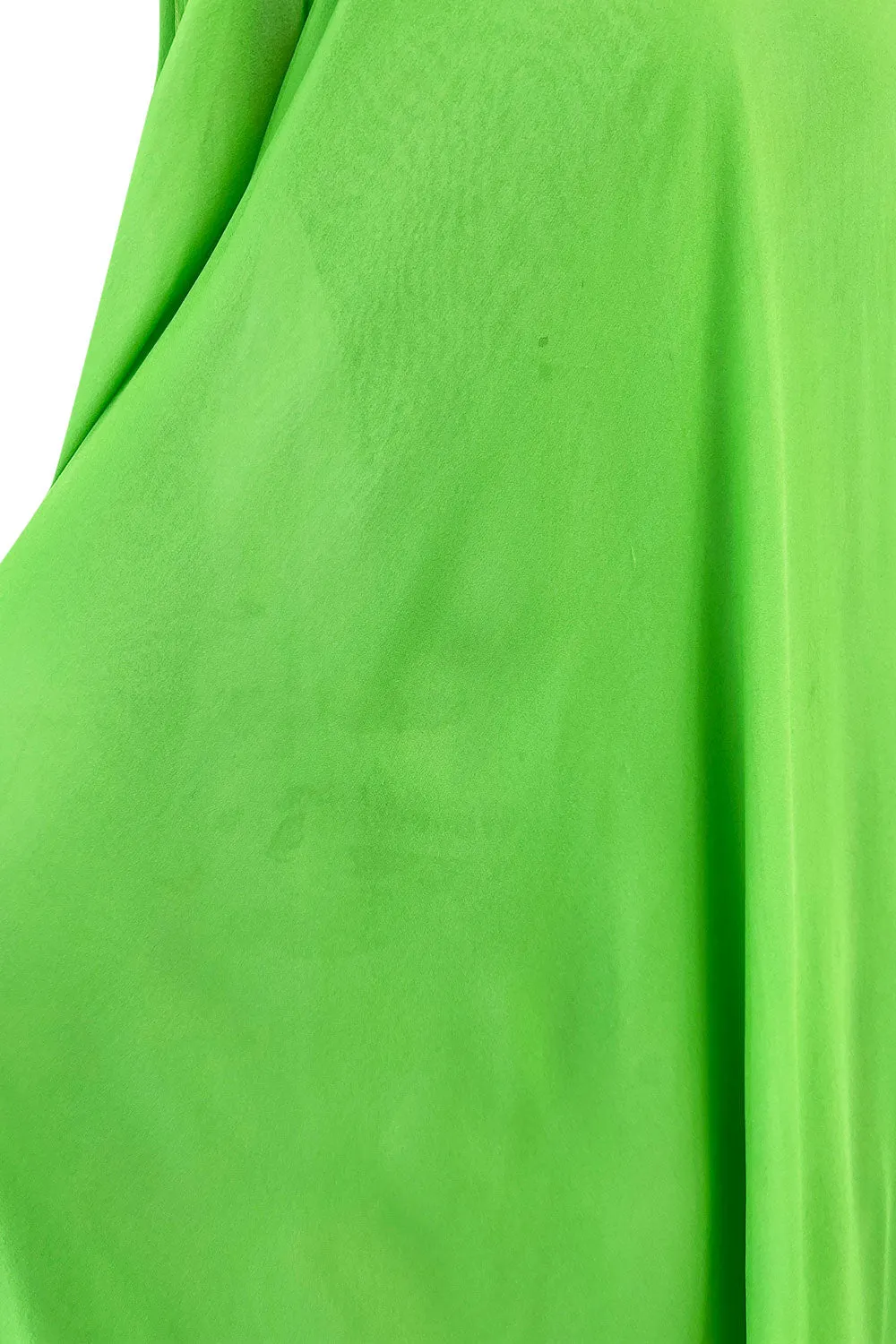 Gorgeous 1970s George Stavroploulos Couture Green Silk Chiffon Caftan Dress