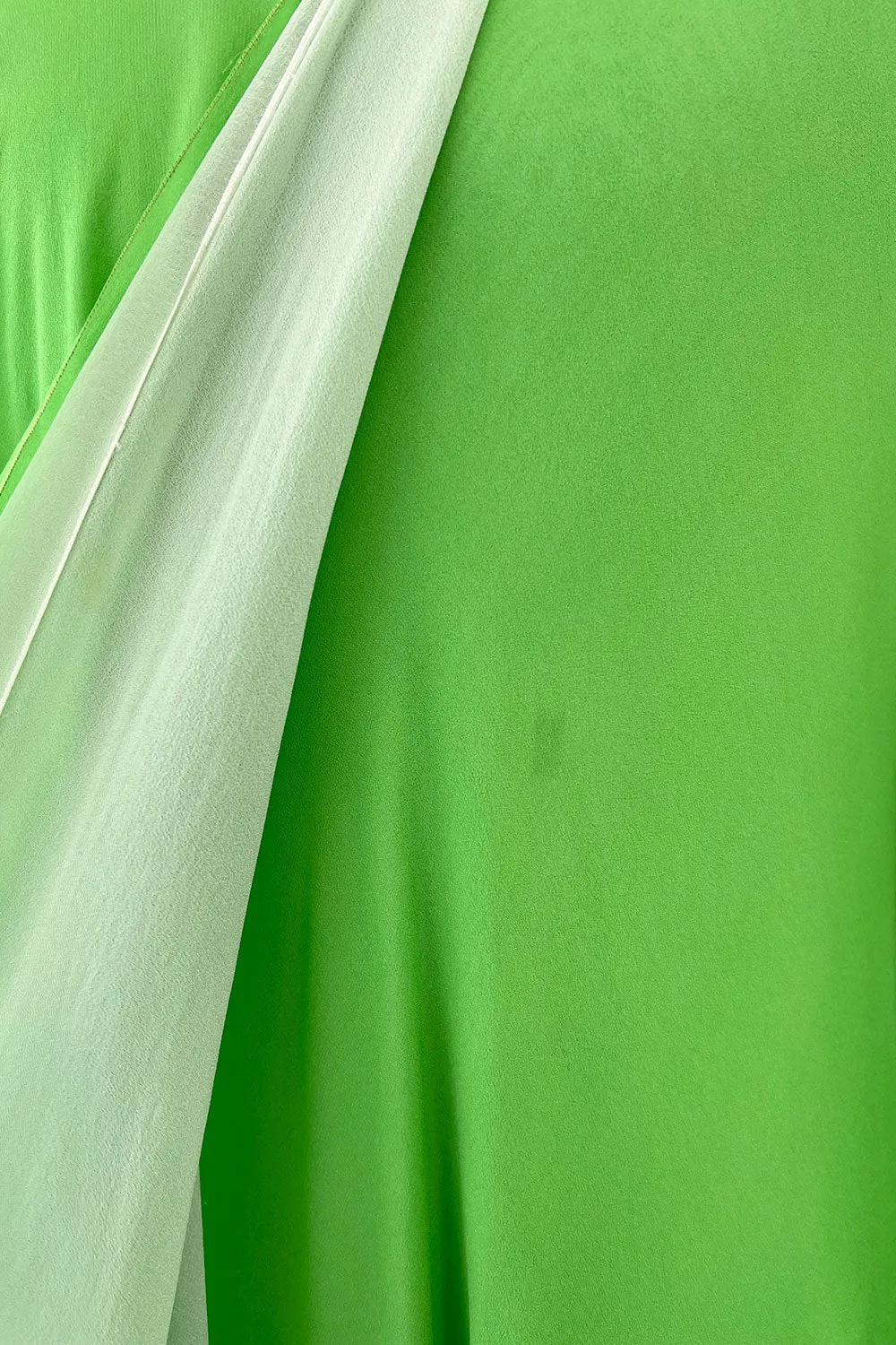 Gorgeous 1970s George Stavroploulos Couture Green Silk Chiffon Caftan Dress