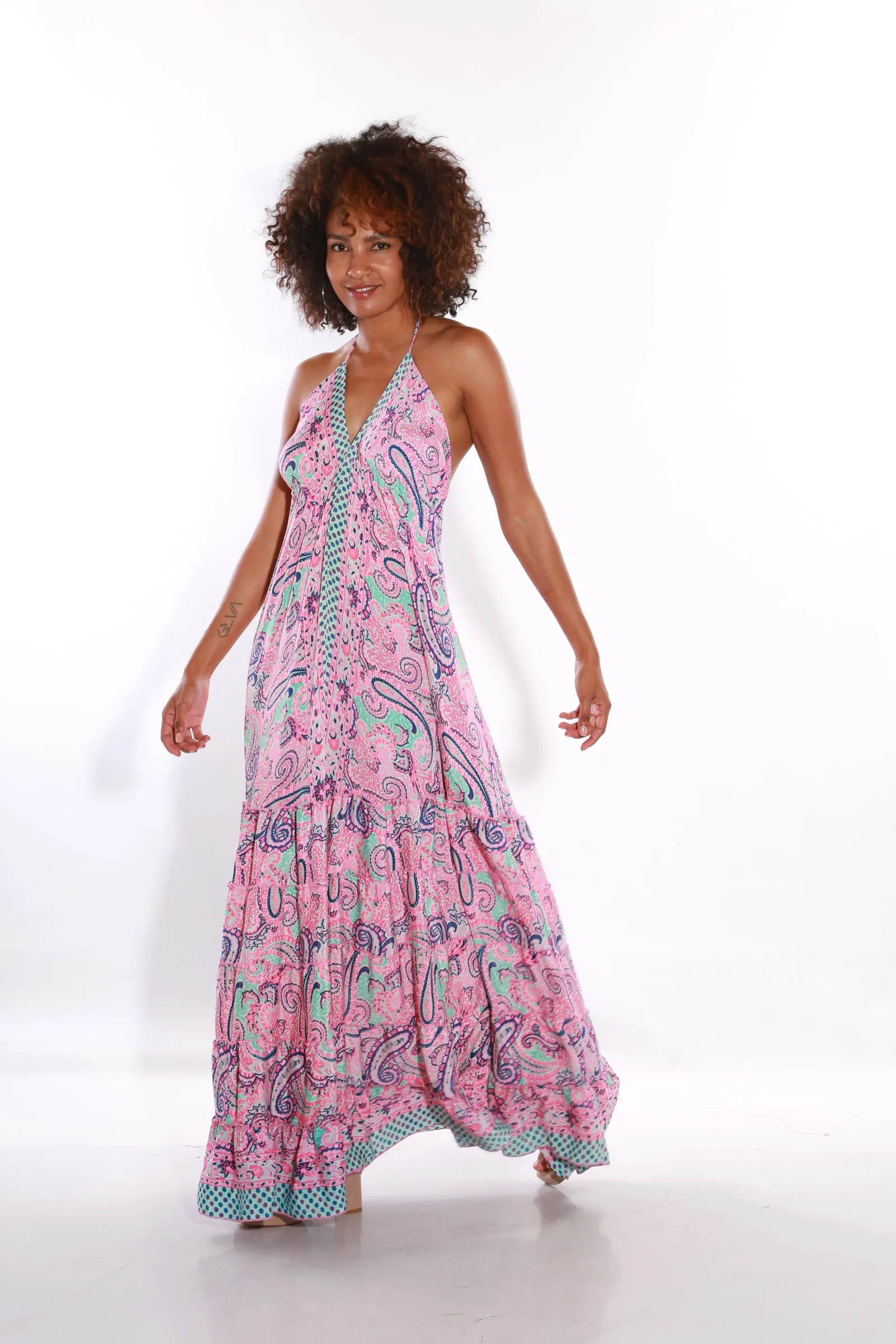 Happy Spaghetti maxi dress- Blush