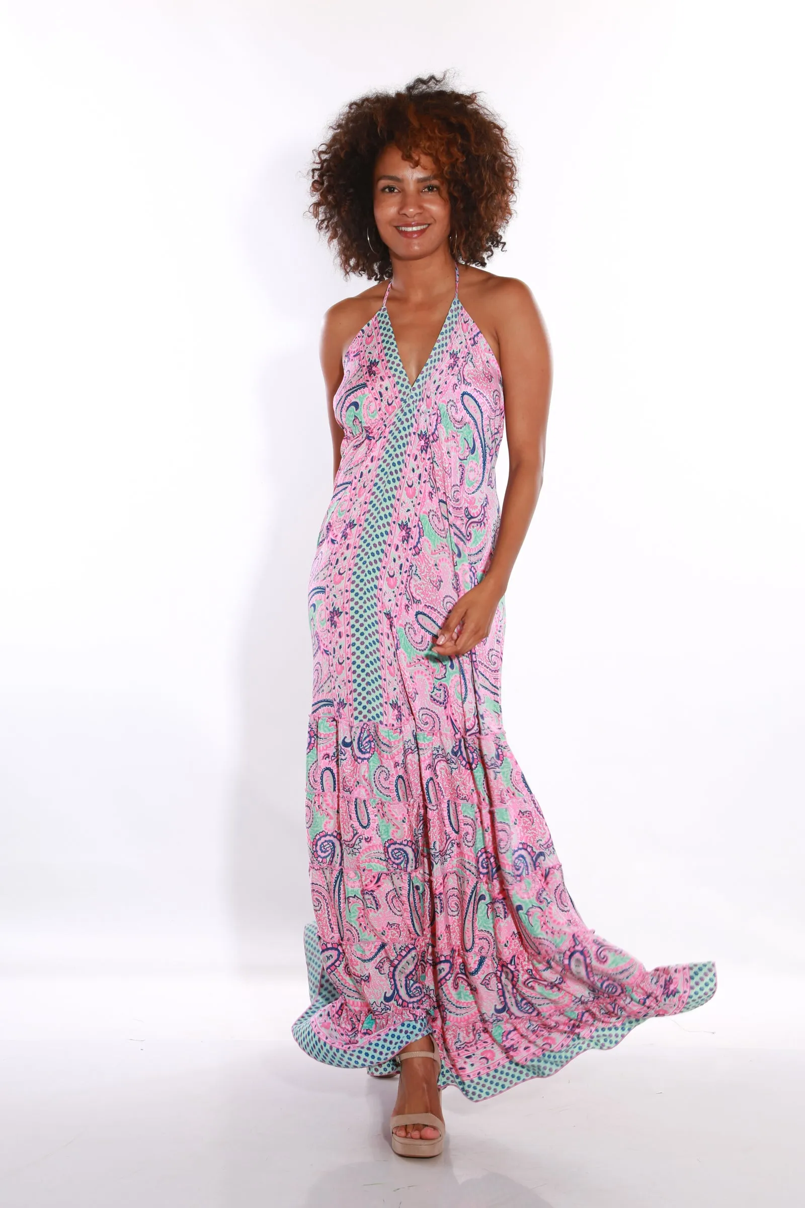 Happy Spaghetti maxi dress- Blush