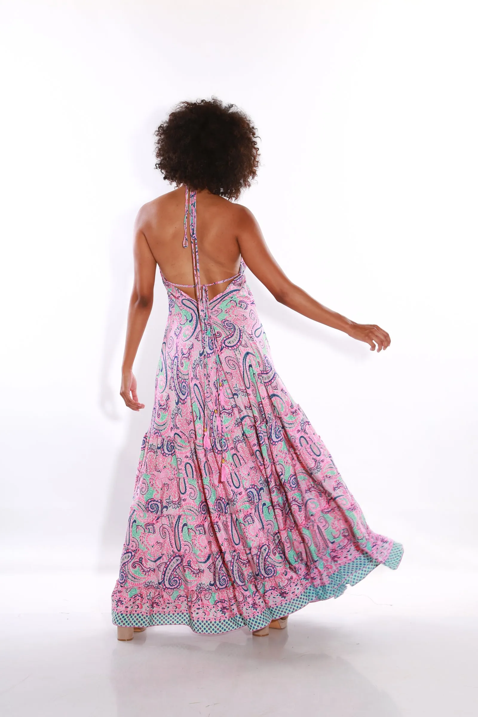 Happy Spaghetti maxi dress- Blush