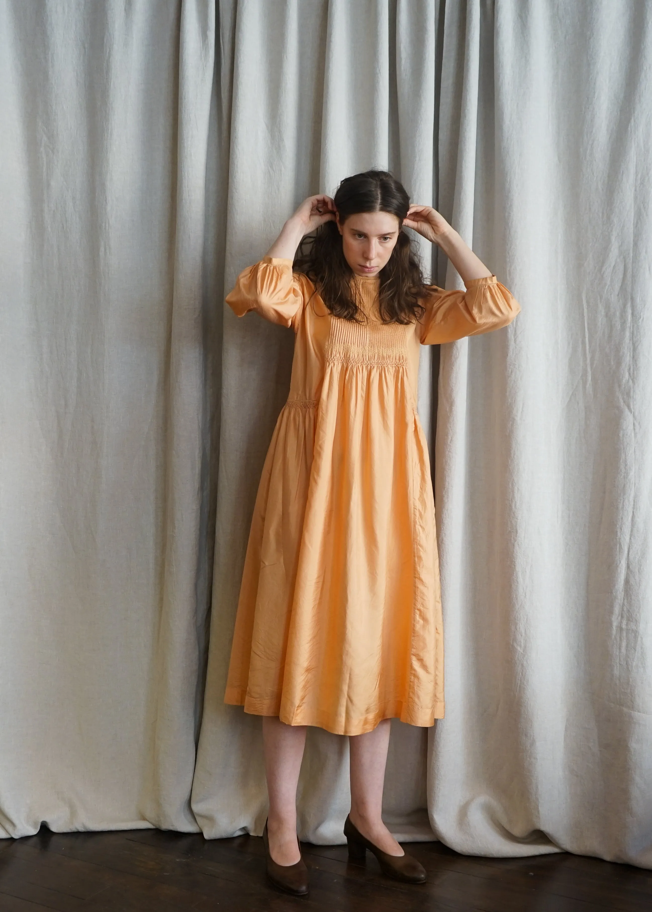 Hazel Orange Silk Dress