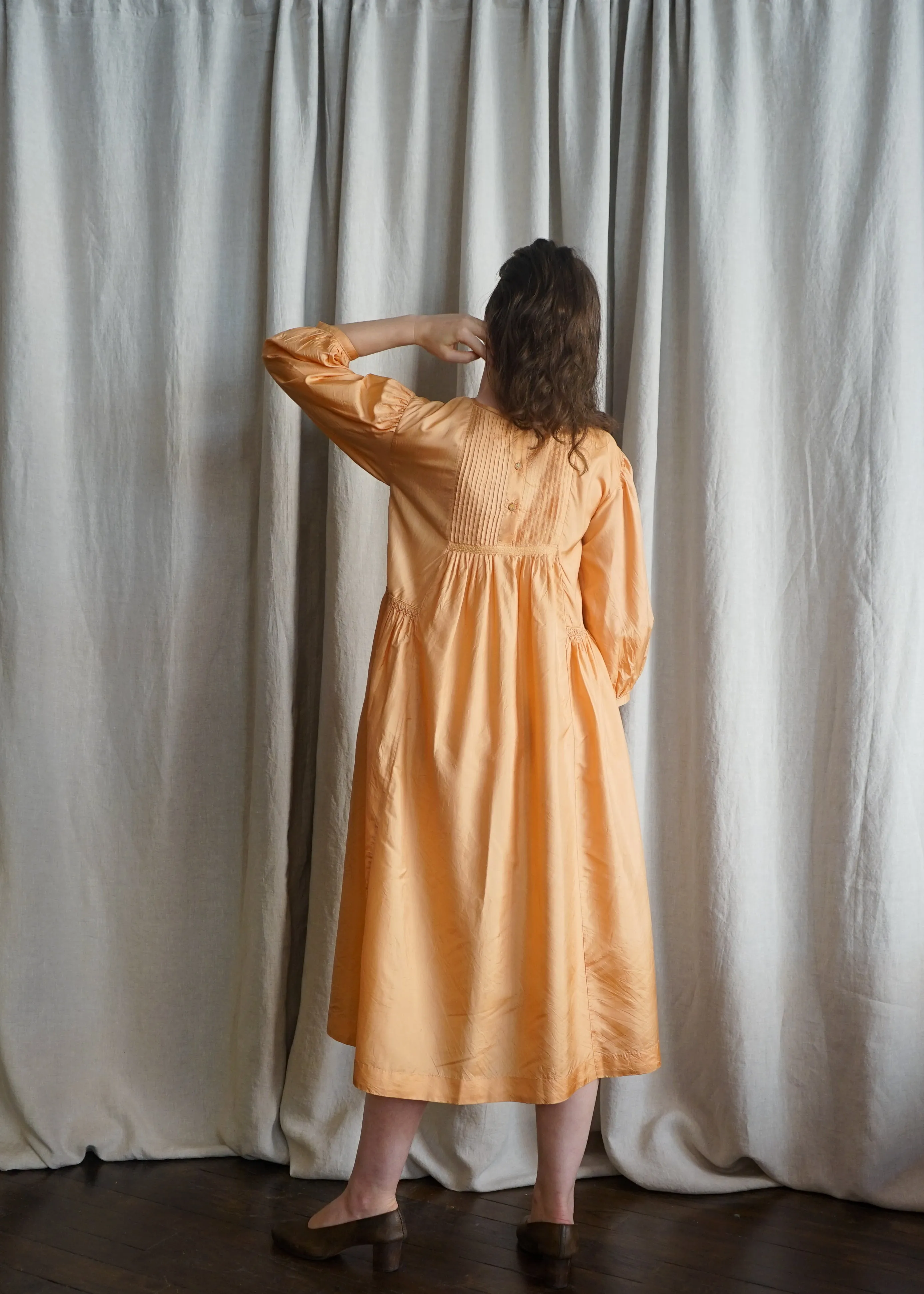 Hazel Orange Silk Dress