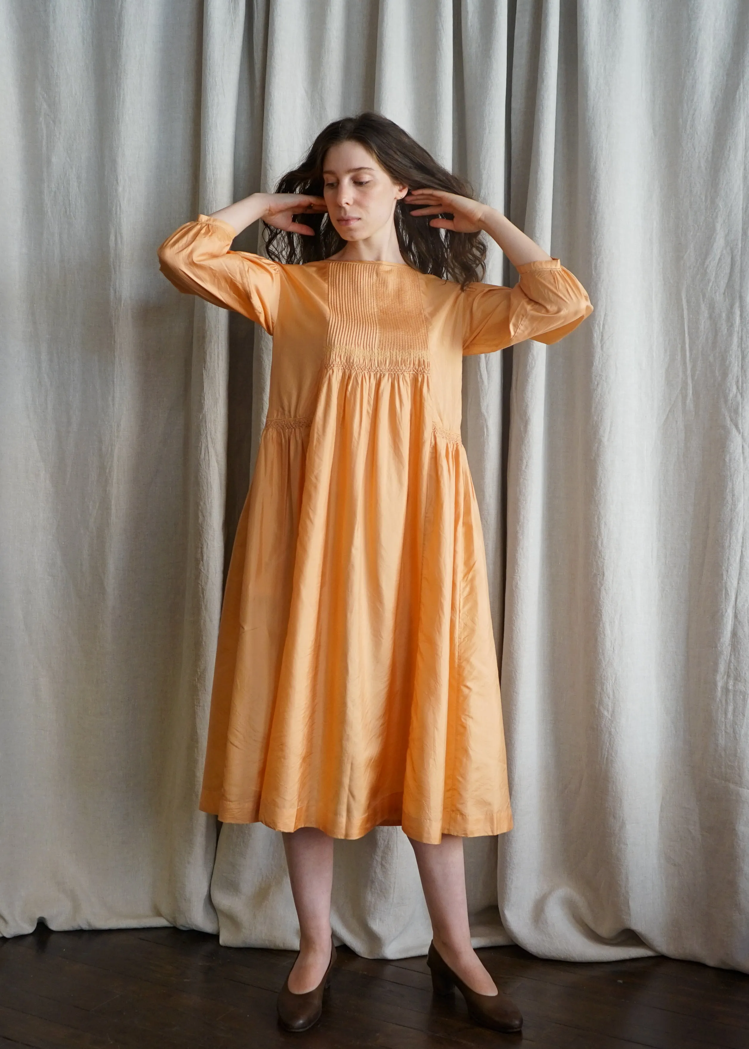 Hazel Orange Silk Dress