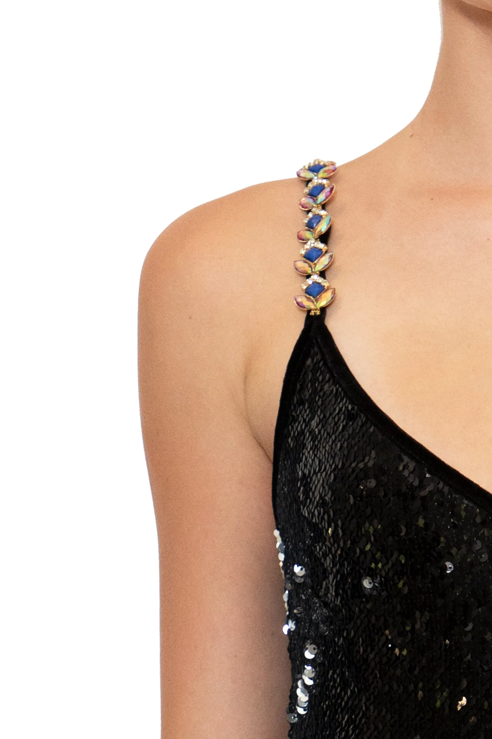 Ilona Rich Black Sequin Flapper Fringed Dress