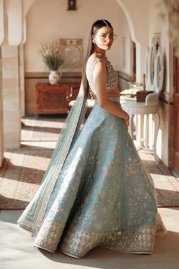 Indian Bridal Dress in Blue Lehenga and Choli Style