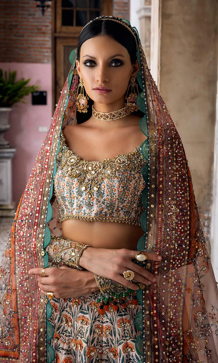 Indian Bridal Dress in Wedding Lehenga and Choli Style