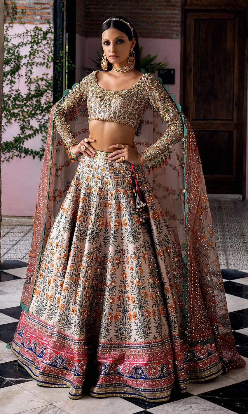 Indian Bridal Dress in Wedding Lehenga and Choli Style