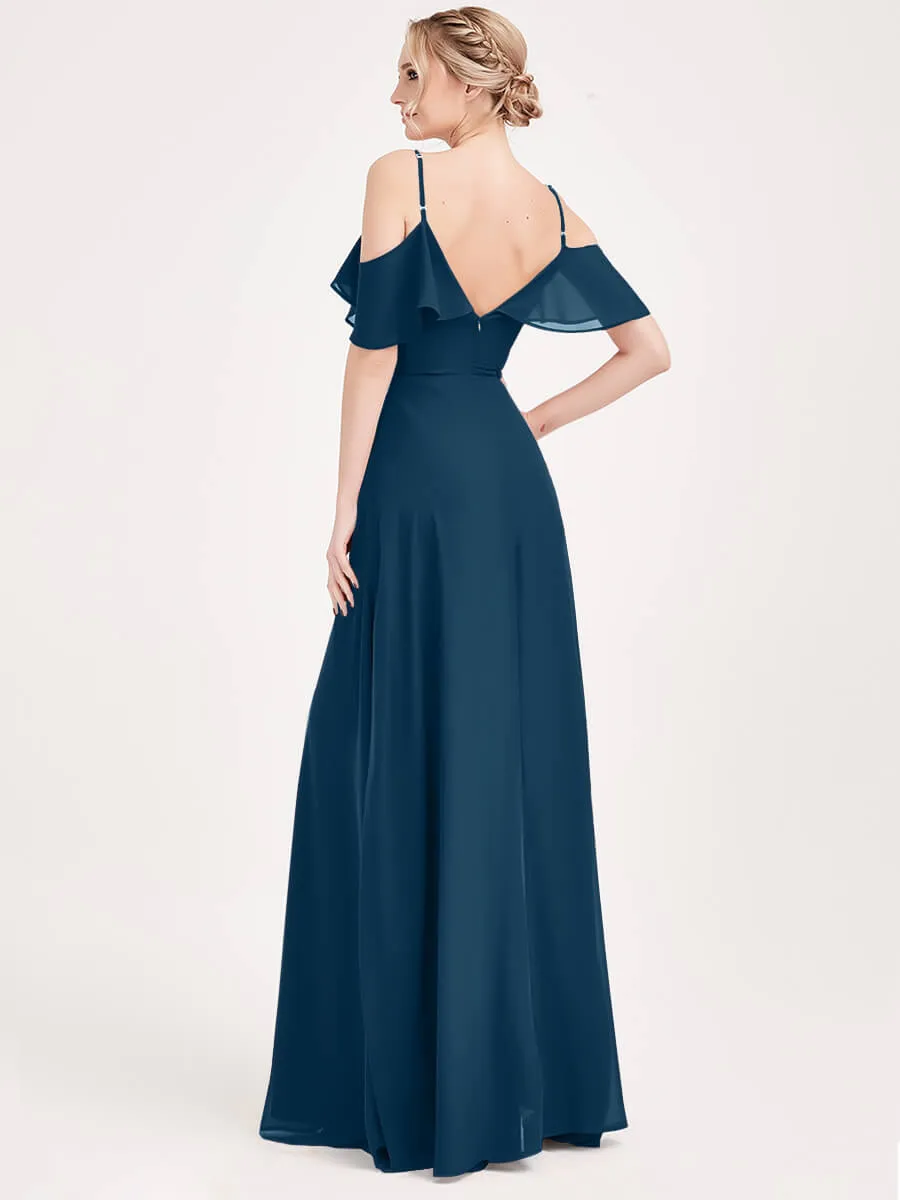 Ink Blue 1 Of 3 Ways Cap Sleeve Chiffon Convertible Bridesmaid Dress