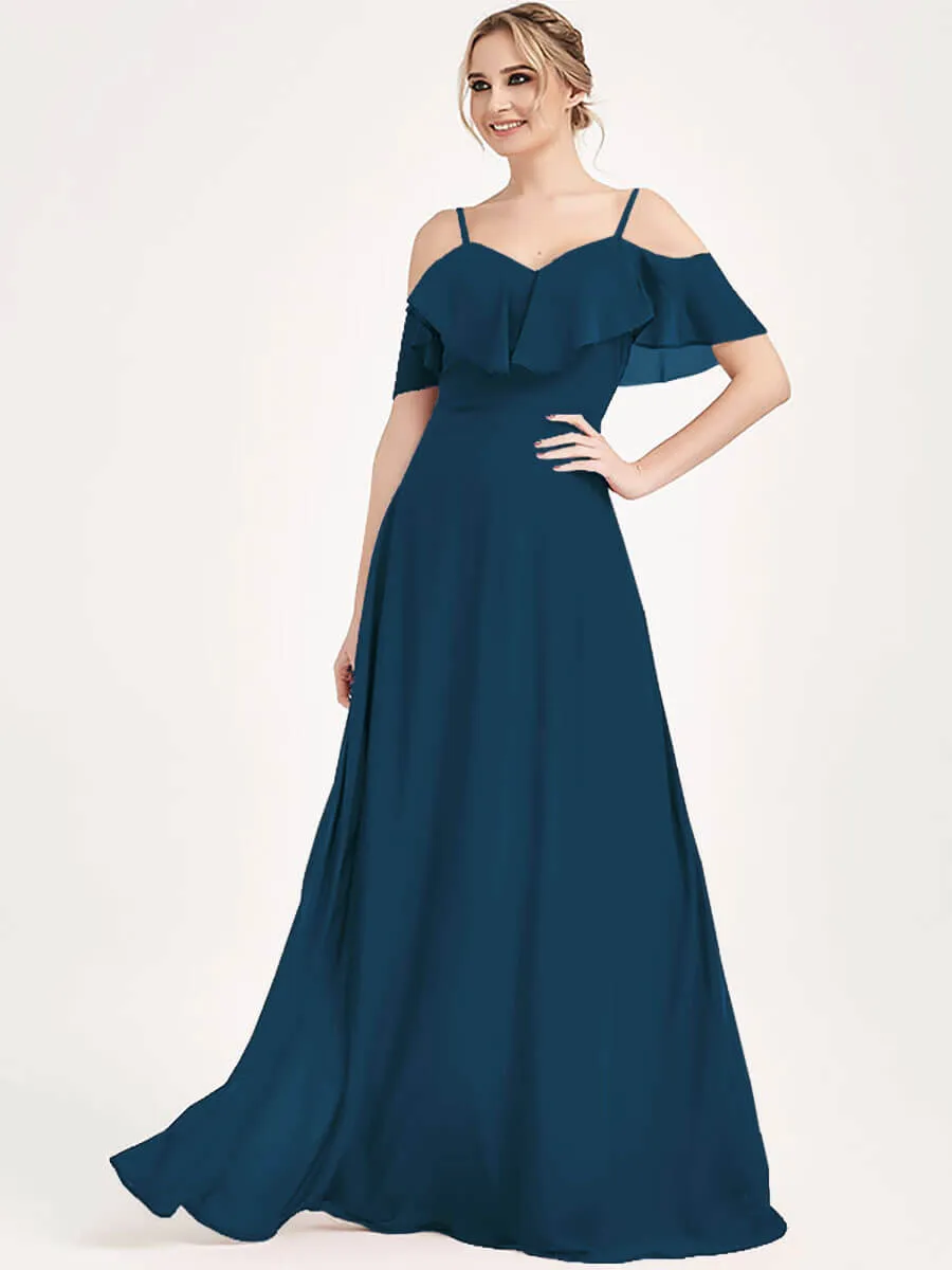 Ink Blue 1 Of 3 Ways Cap Sleeve Chiffon Convertible Bridesmaid Dress