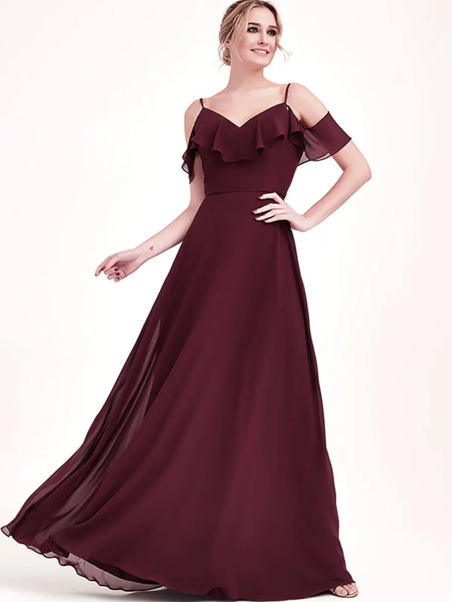 Ink Blue 1 Of 3 Ways Cap Sleeve Chiffon Convertible Bridesmaid Dress