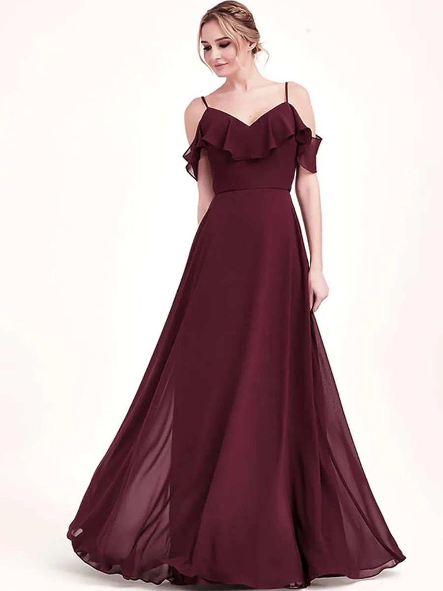 Ink Blue 1 Of 3 Ways Cap Sleeve Chiffon Convertible Bridesmaid Dress