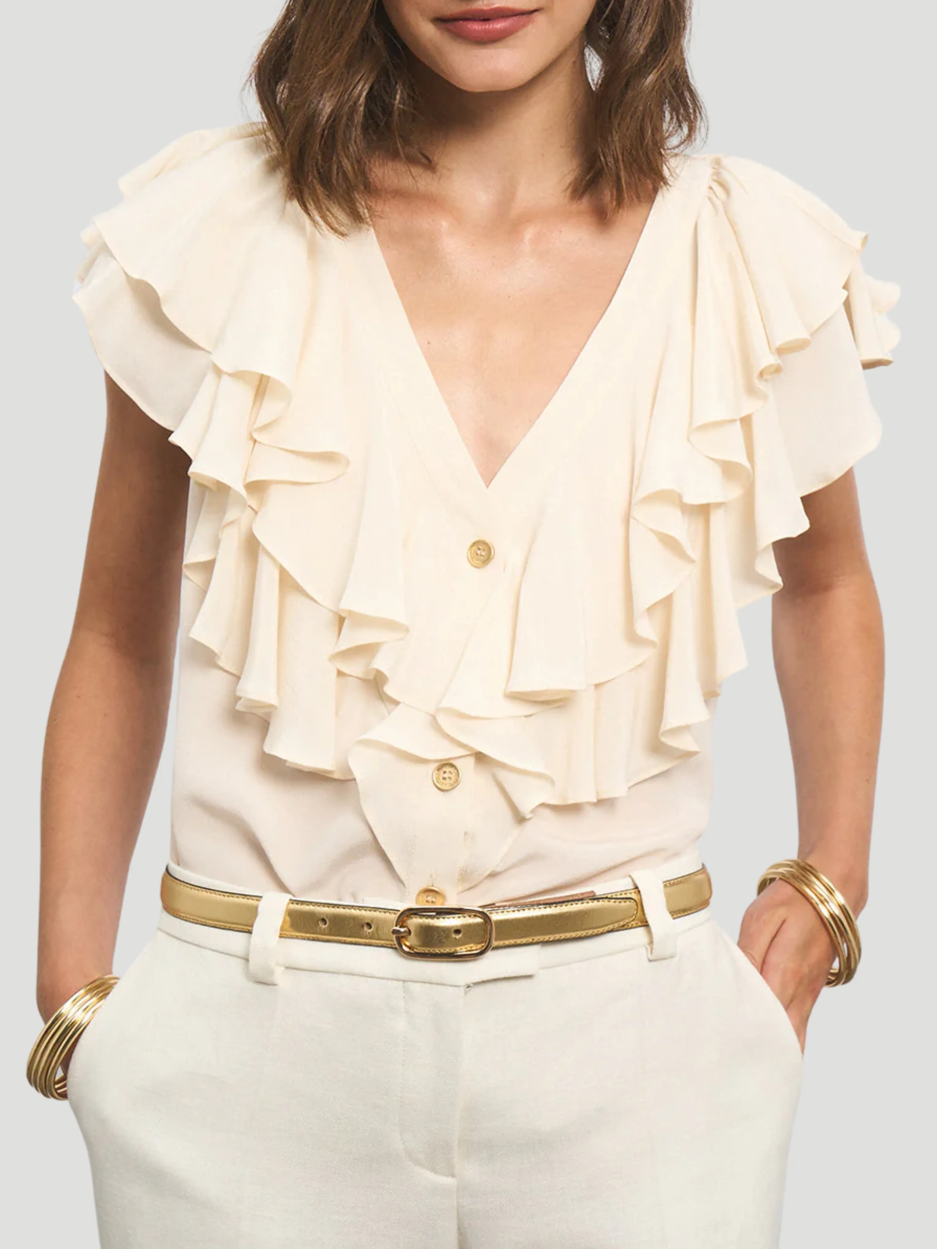 Joelle Silk Ruffle Top