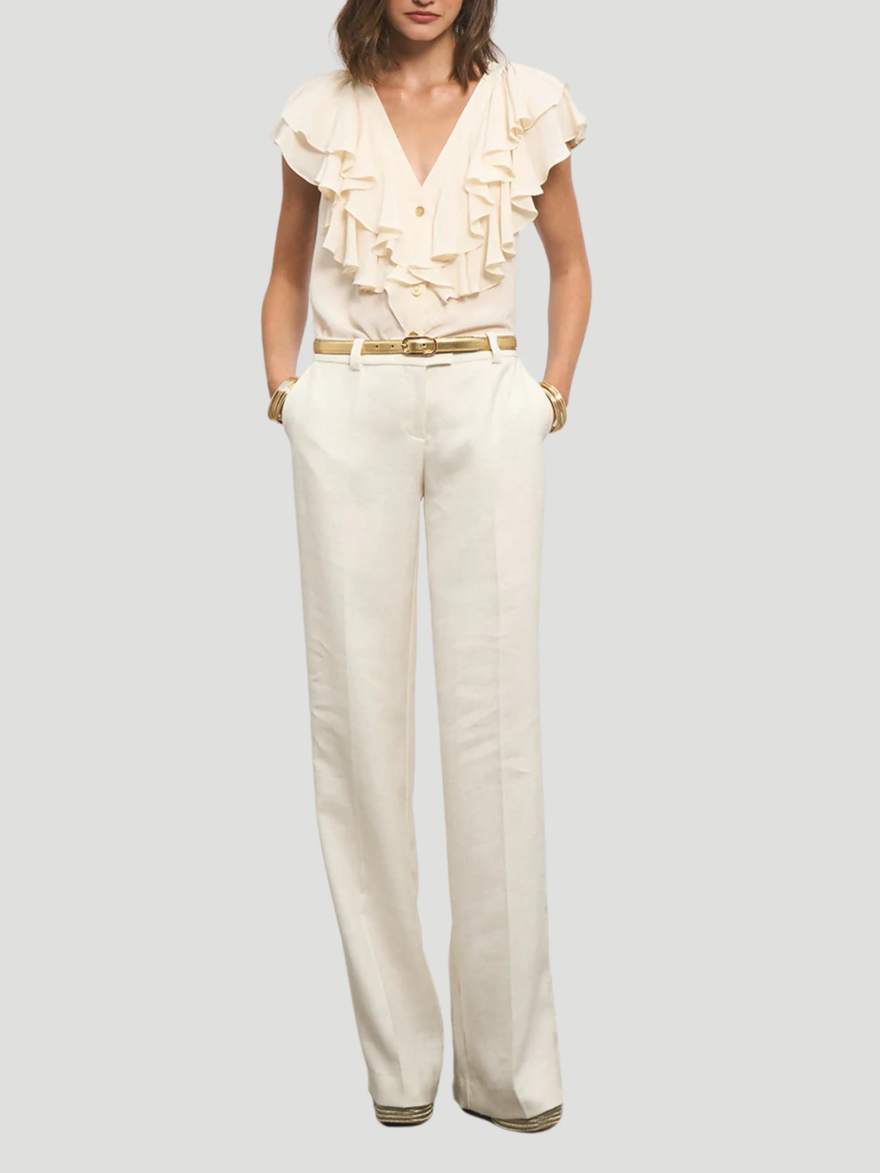 Joelle Silk Ruffle Top