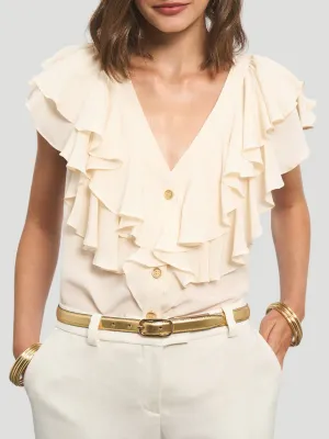 Joelle Silk Ruffle Top