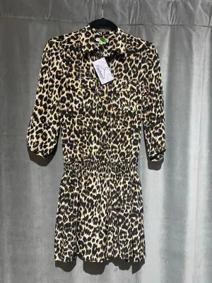 Juicy Couture Silk Leopard Buttondown Collared Mini Dress