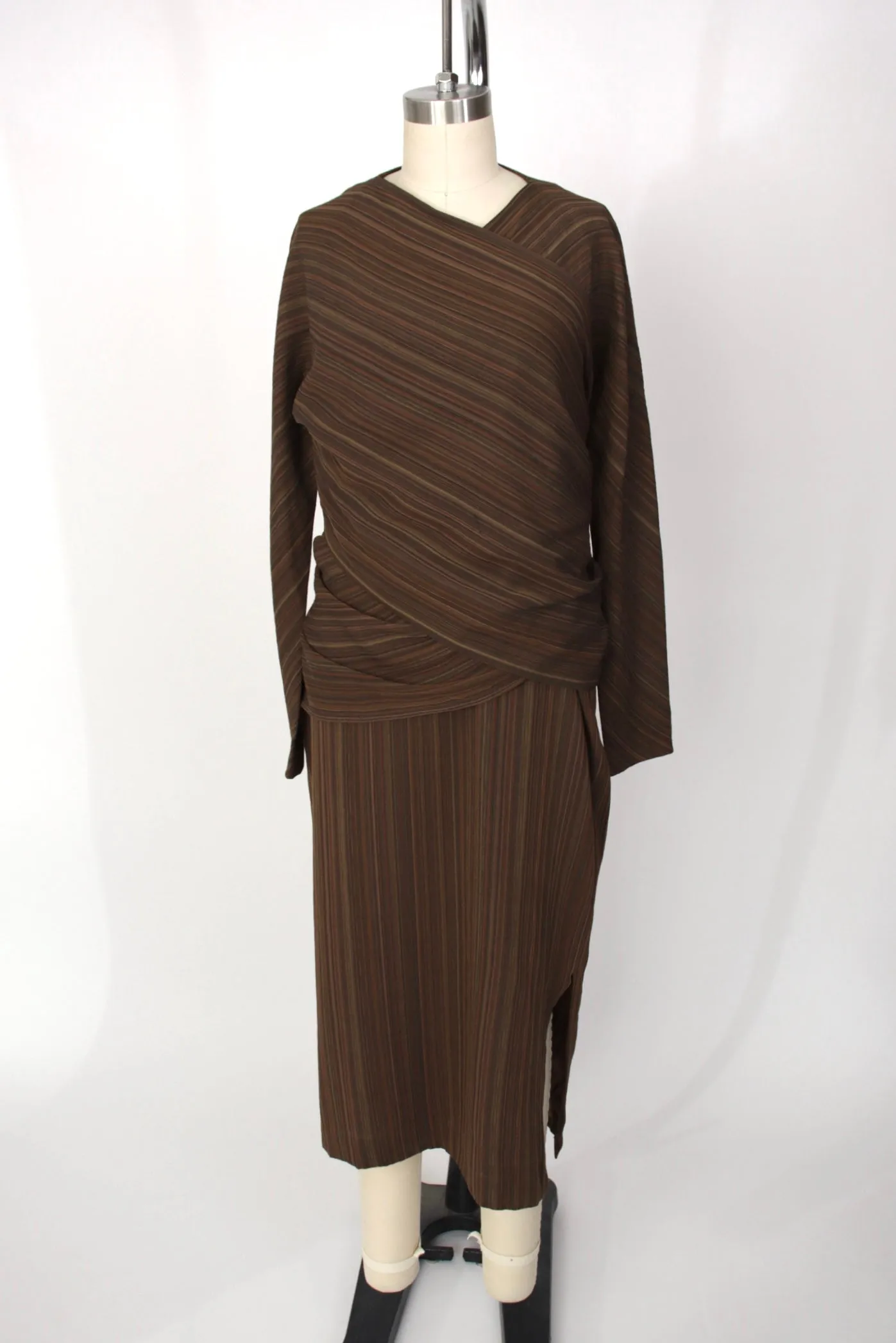 Jurgen Lehl Wool & Silk Striped Dress