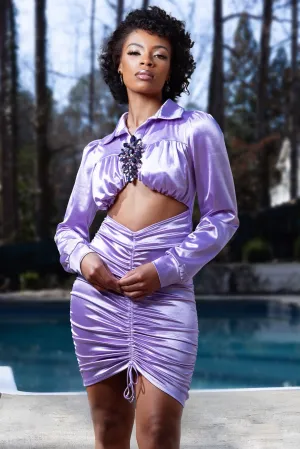 Lavender Satin Dress