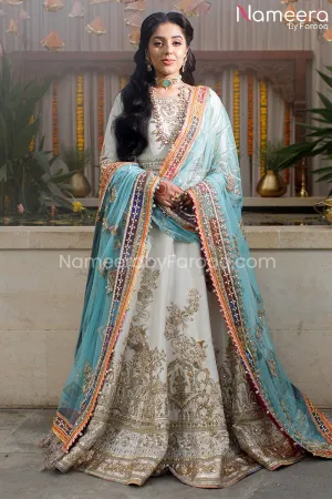 Lehenga Choli Off White Pakistani Bridal Dress #BS83
