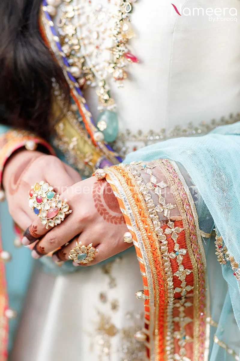 Lehenga Choli Off White Pakistani Bridal Dress #BS83