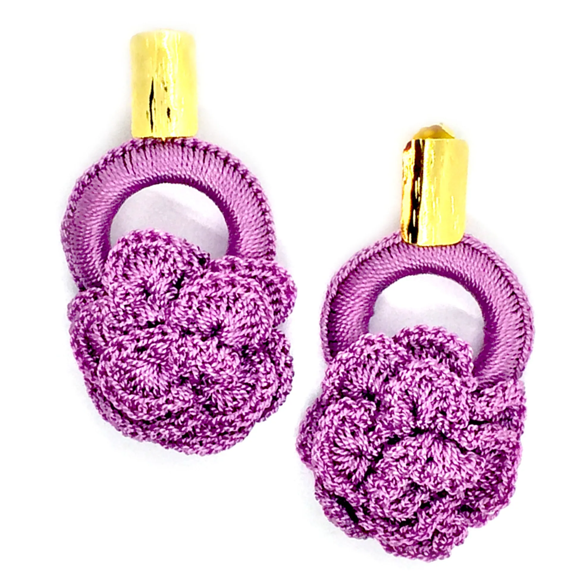 Libia: Purple Crochet Rose 24K Gold