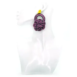 Libia: Purple Crochet Rose 24K Gold