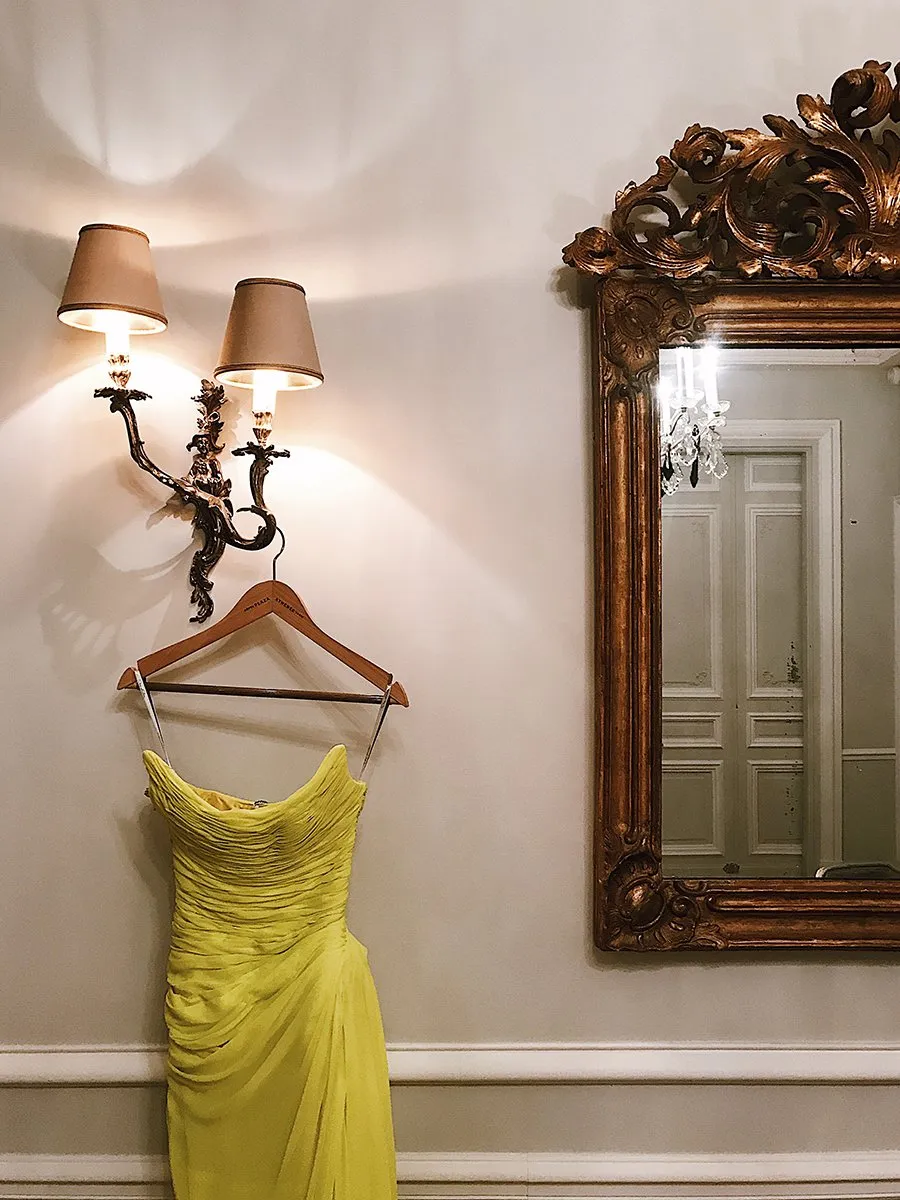 Long Chiffon Yellow Prom Dresses with Irregular Skirt