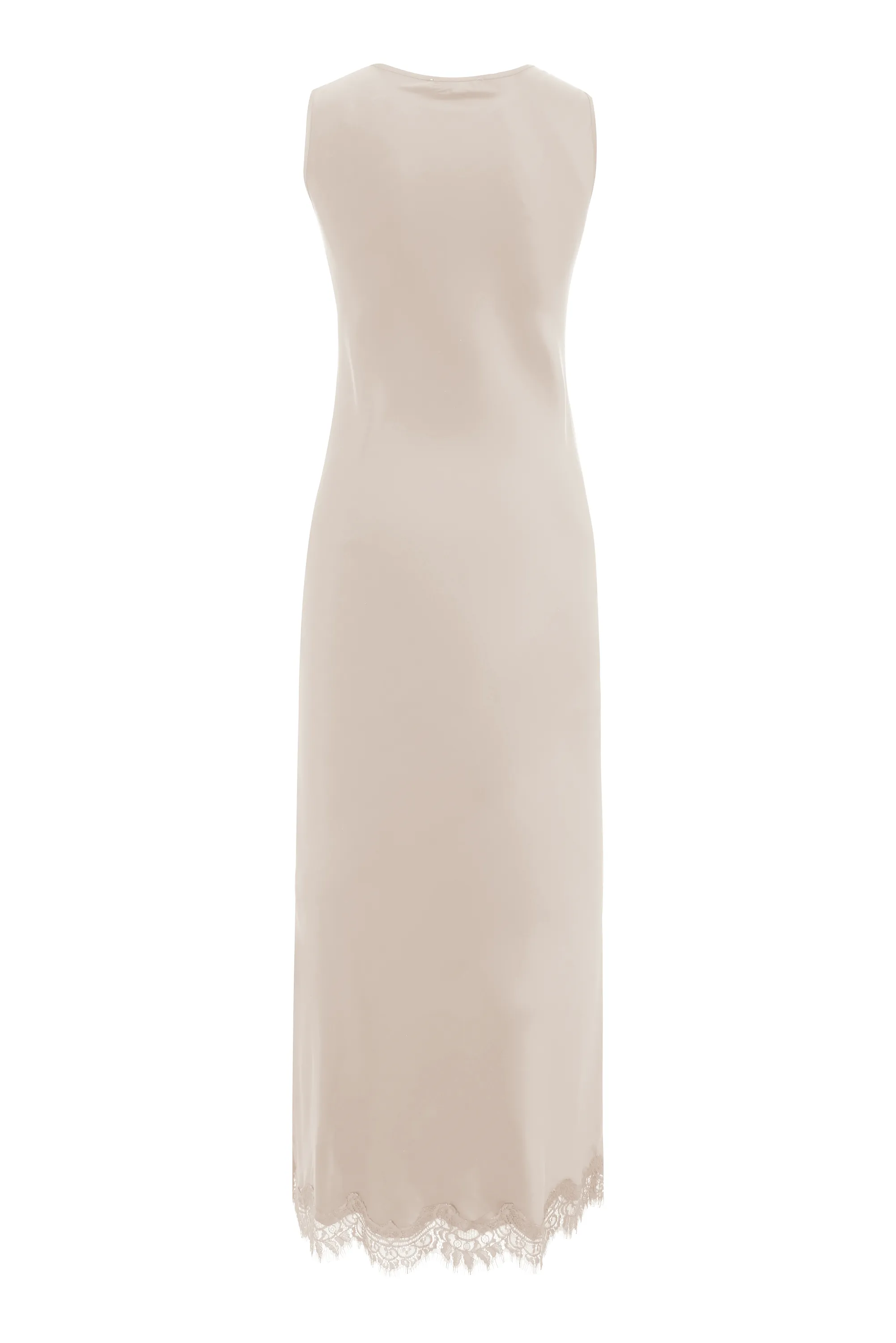 Luna Sleeveless Long Bias Dress - Pearl