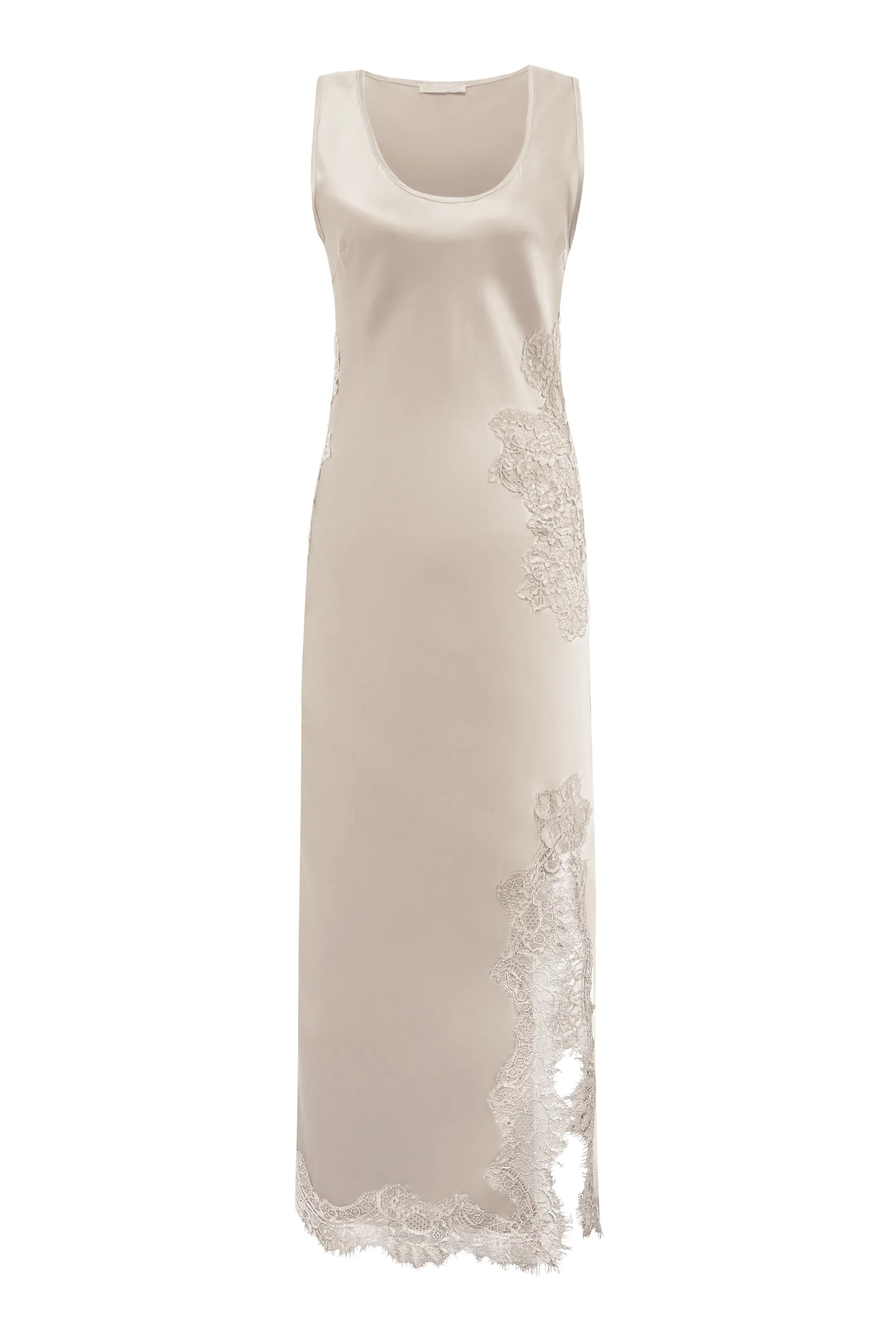 Luna Sleeveless Long Bias Dress - Pearl