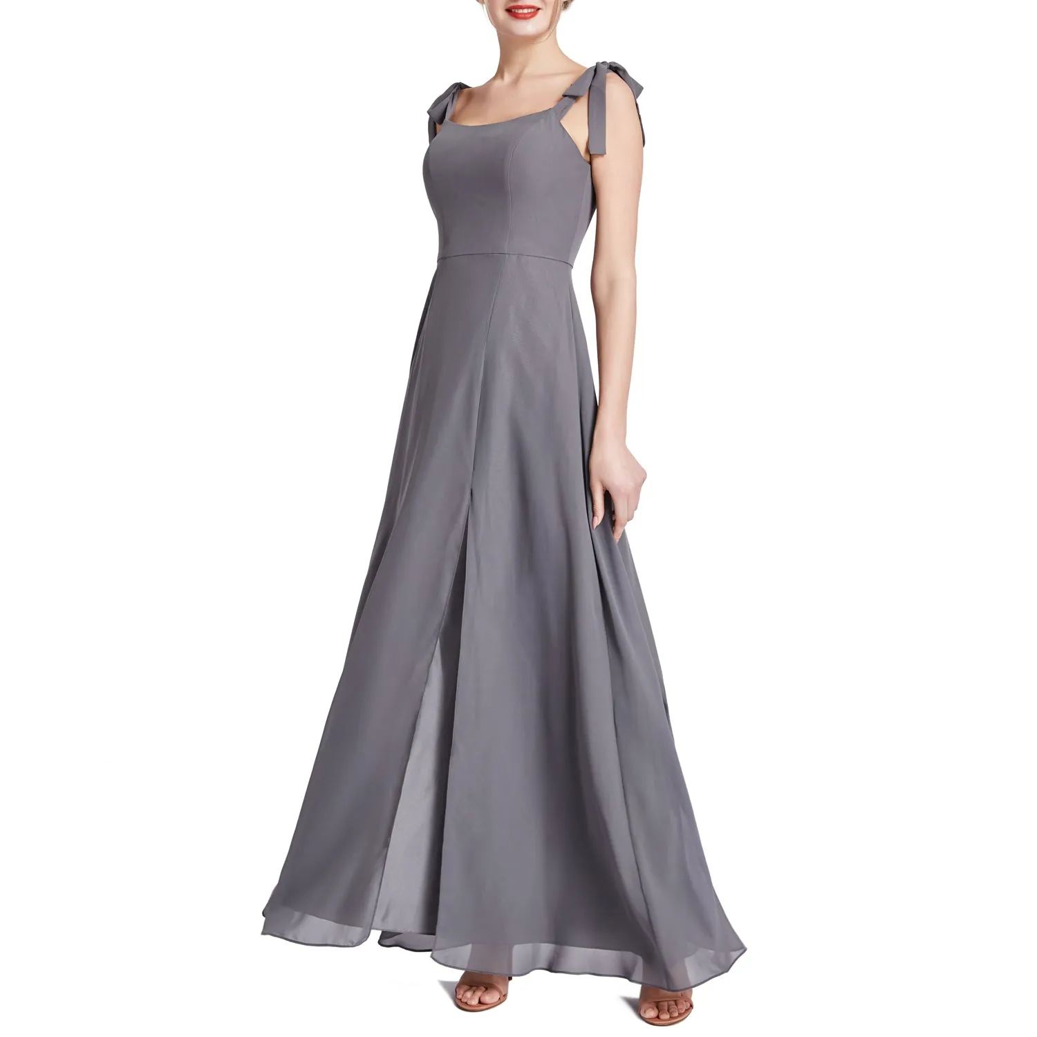 MACloth Women Chiffon aline Long Lovely Wedding Party Bridesmaid Dresses