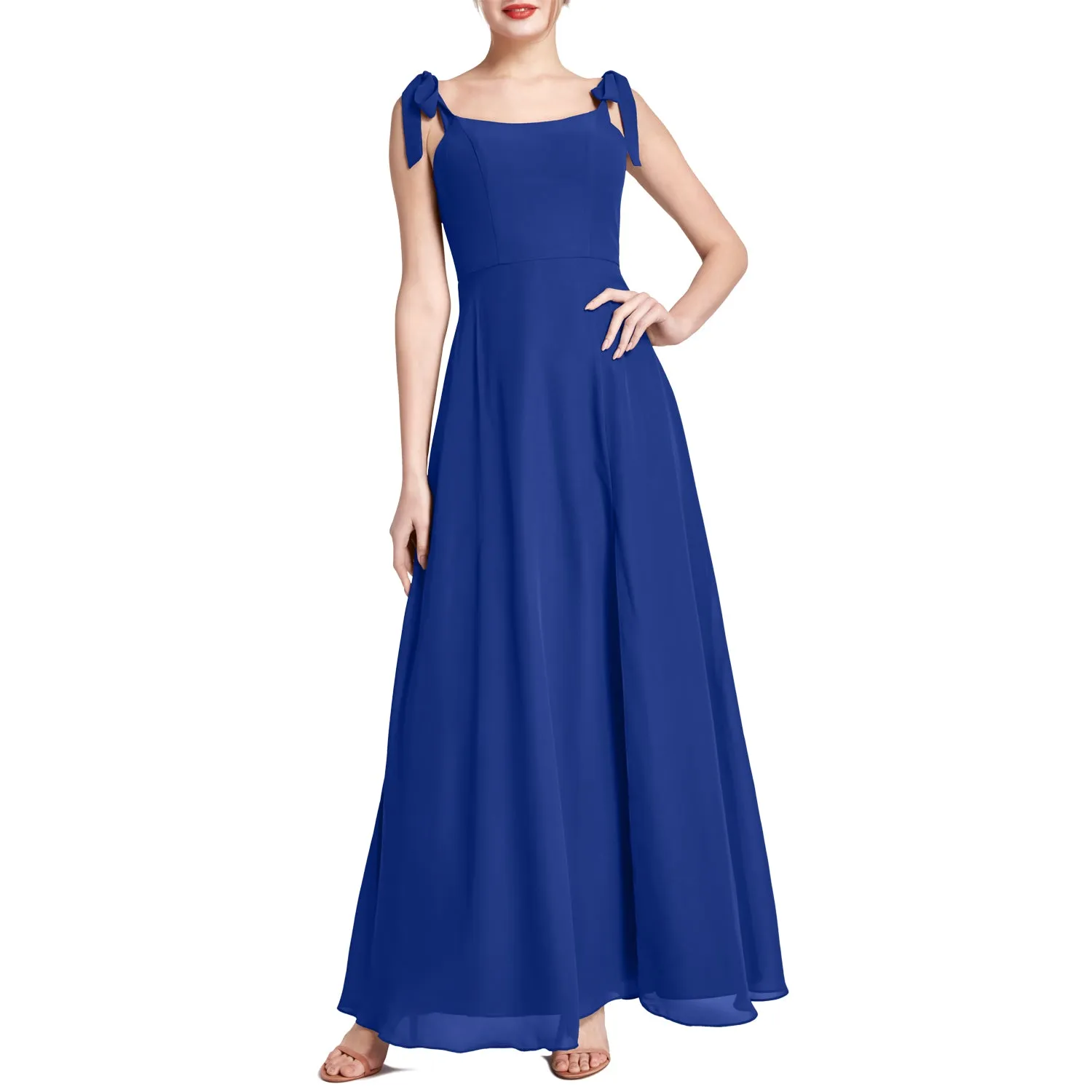 MACloth Women Chiffon aline Long Lovely Wedding Party Bridesmaid Dresses