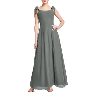MACloth Women Chiffon aline Long Lovely Wedding Party Bridesmaid Dresses