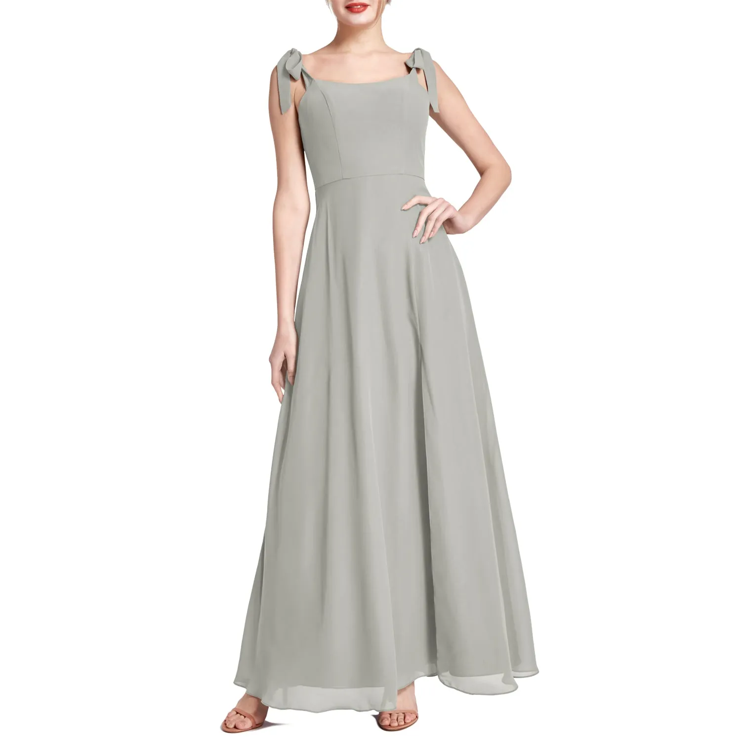 MACloth Women Chiffon aline Long Lovely Wedding Party Bridesmaid Dresses