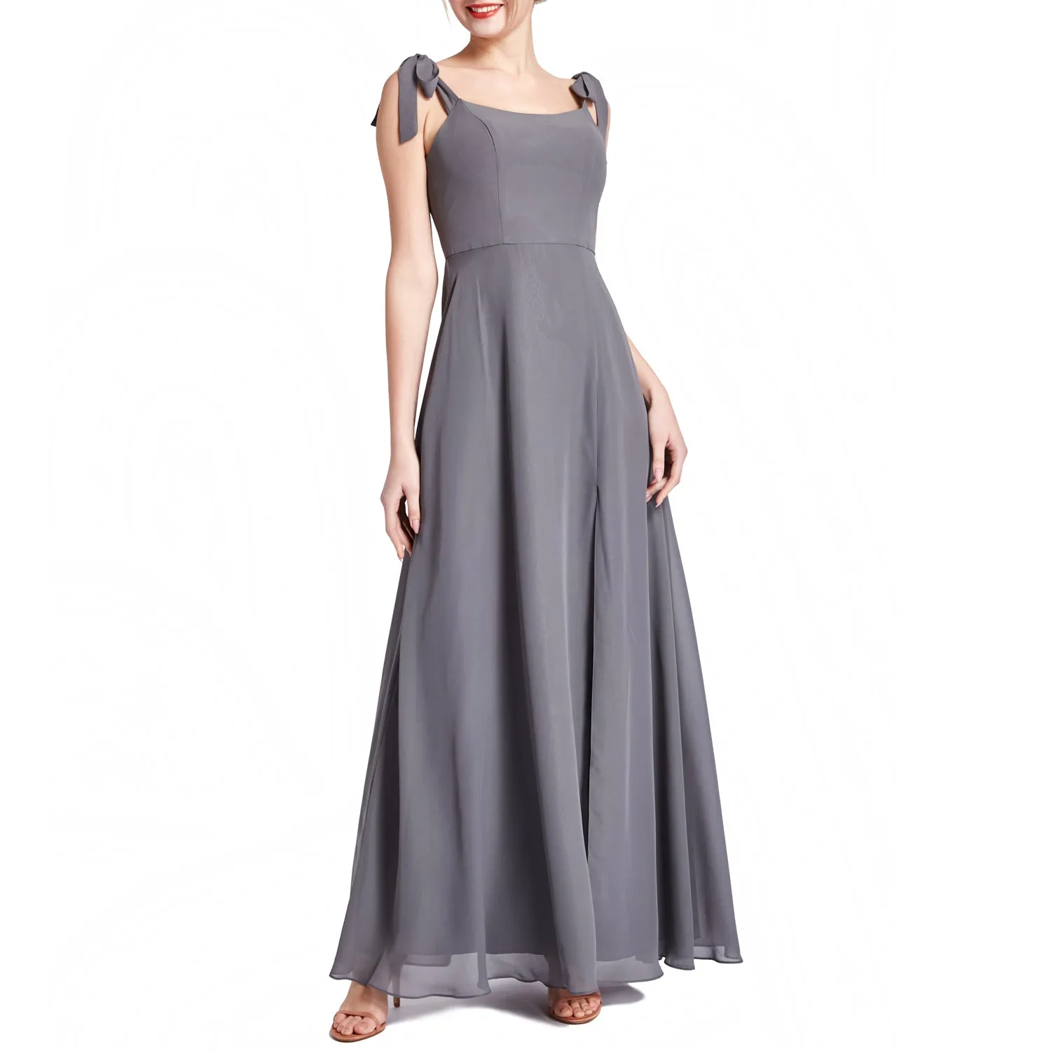 MACloth Women Chiffon aline Long Lovely Wedding Party Bridesmaid Dresses