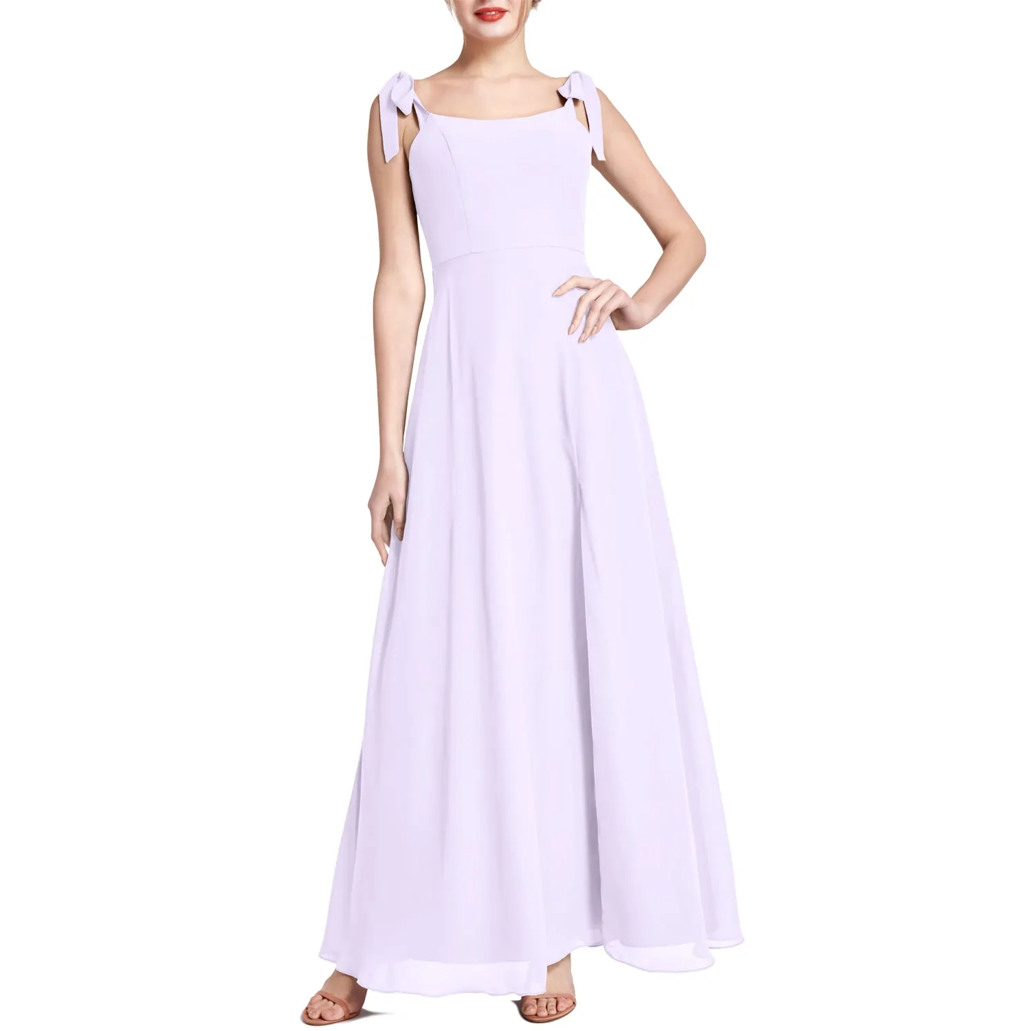 MACloth Women Chiffon aline Long Lovely Wedding Party Bridesmaid Dresses