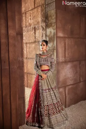 Maroon Lehenga for Bridal Pakistani Wedding Wear #BN824