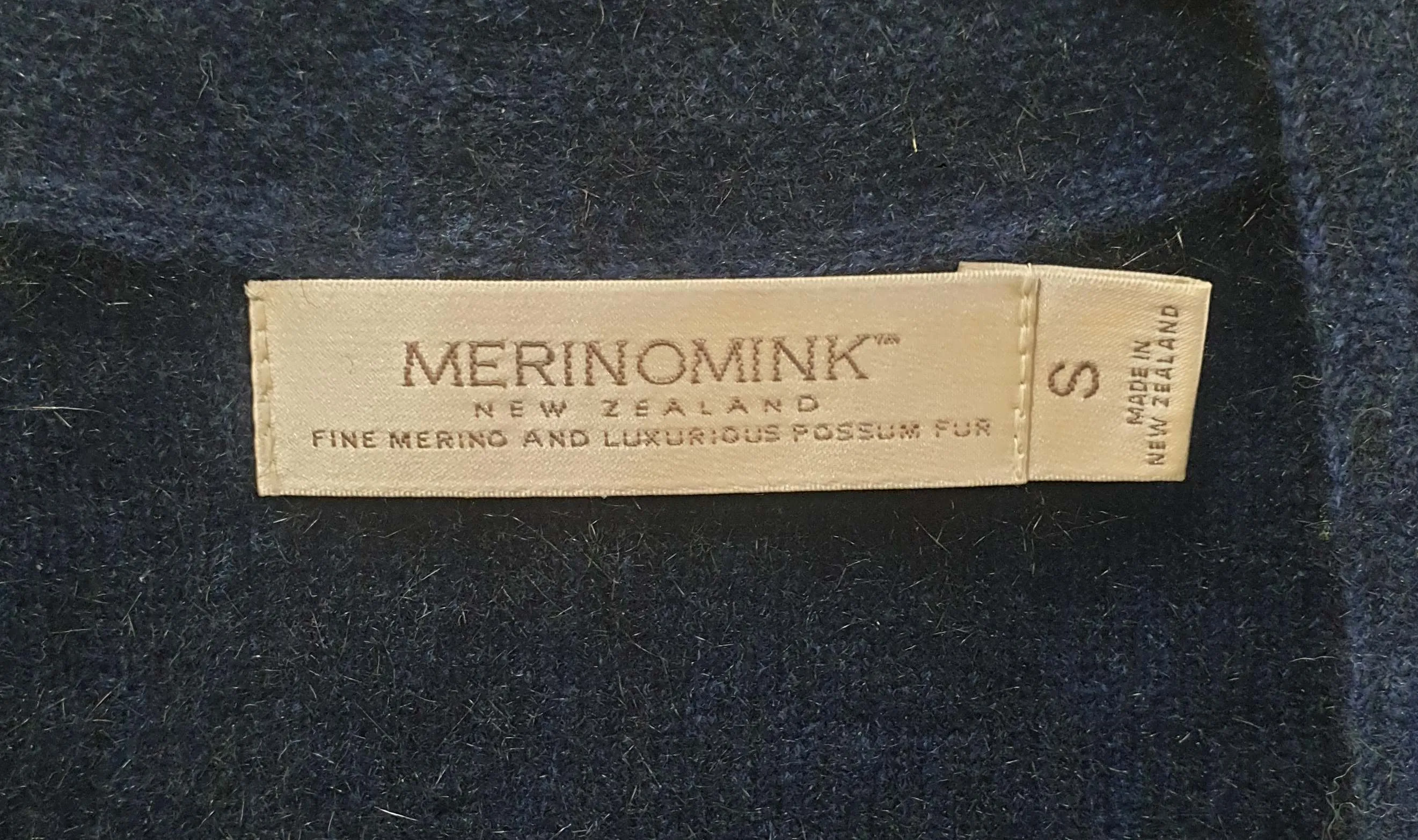Merinomink New Zealand navy wool/possum/silk mix cardigan size S