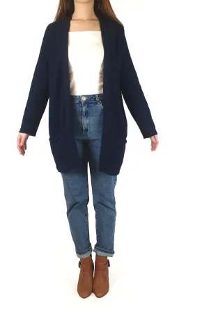 Merinomink New Zealand navy wool/possum/silk mix cardigan size S