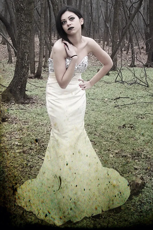 Mermaid Sweetheart Floor Length Chiffon Rhinestone Prom Dress