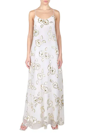 Metallic Camellia Devore Cami Dress